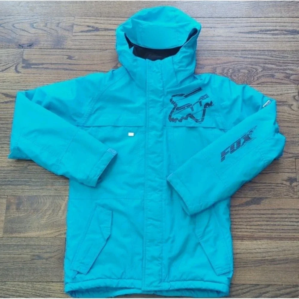 Fox Racing FX-1 Tech Jacket Mens S‎ Blue Waterproof Snowboard Ski Coat Hooded